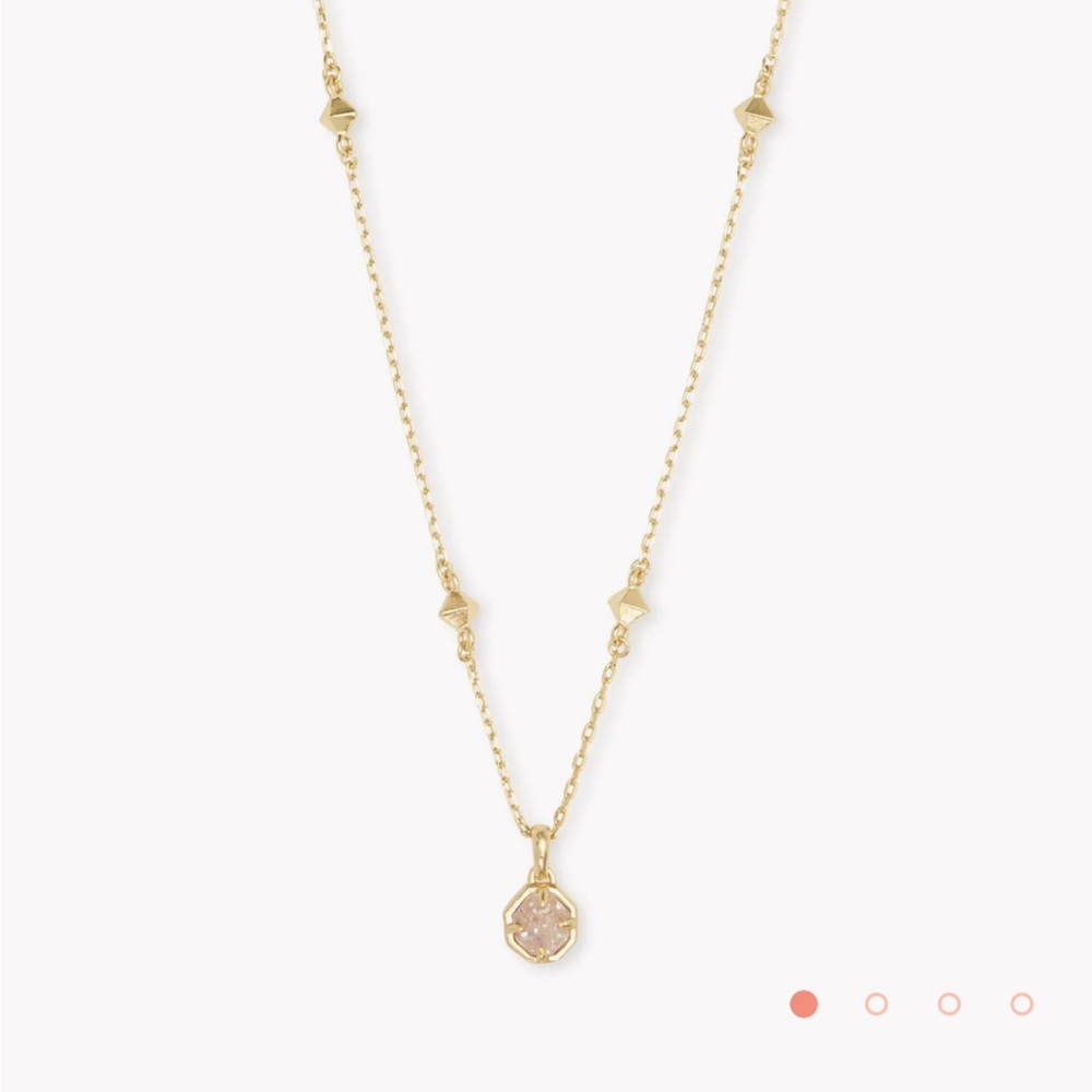 NWOT Kendra Scott Nola Gold Pendant Necklace in Iridescent Drusy